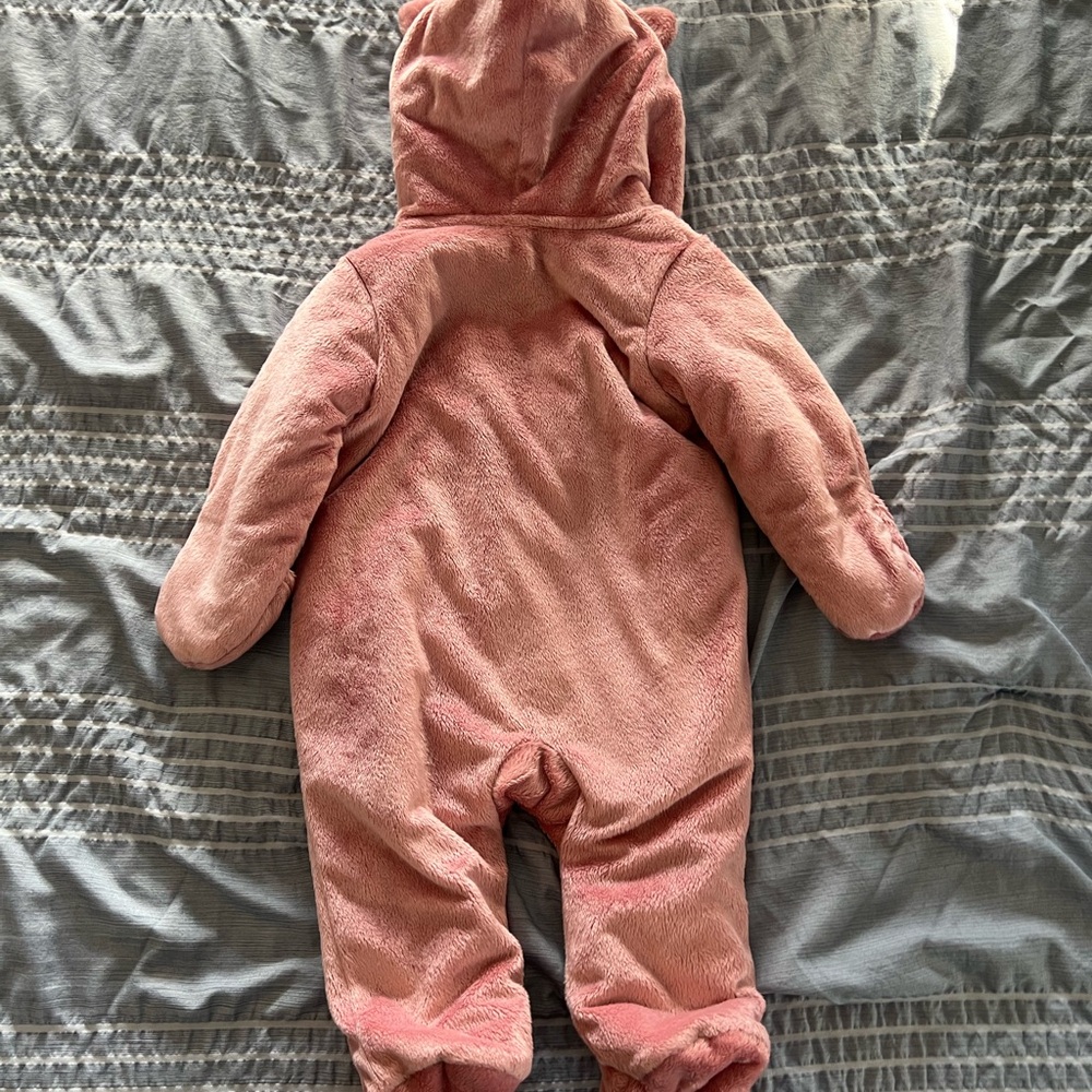 Cozy Pink Hooded Kids One Piece - Picture 5 of 5